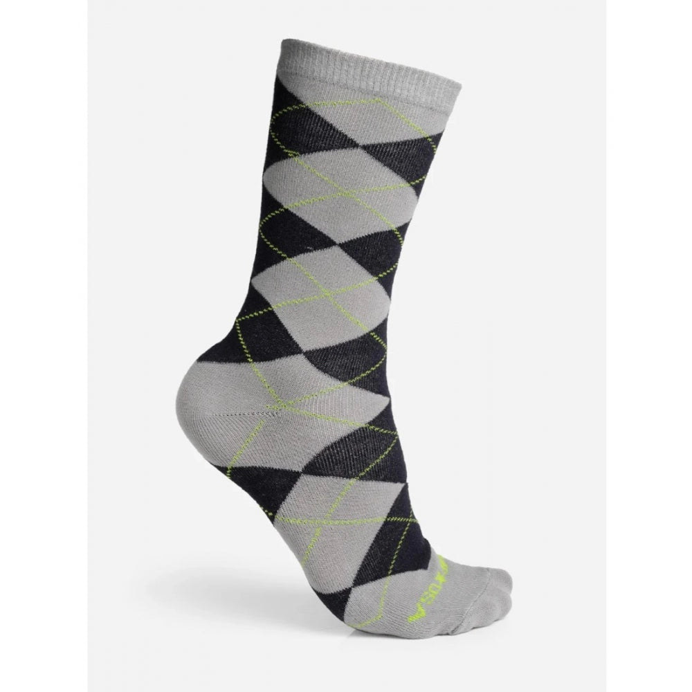Amfyn Men's Printed Cotton Spandex Calf Length Socks (Assorted)