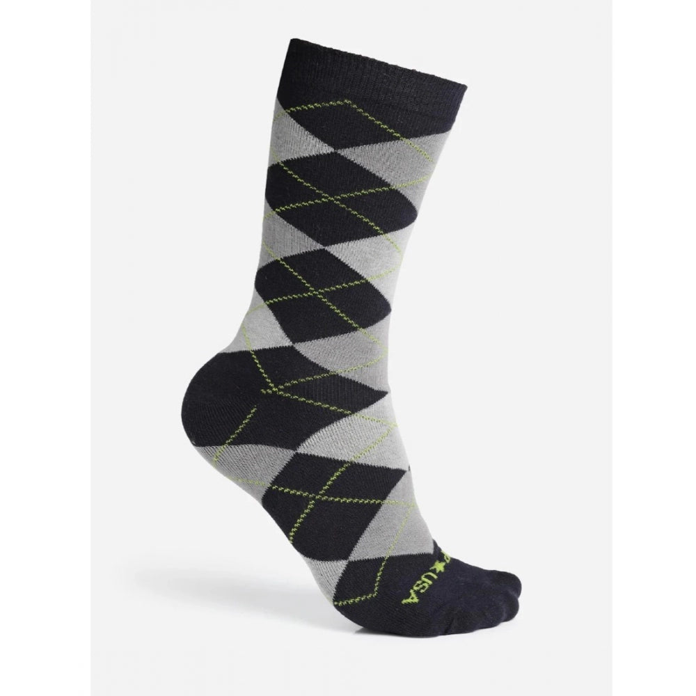 Amfyn Men's Printed Cotton Spandex Calf Length Socks (Assorted)