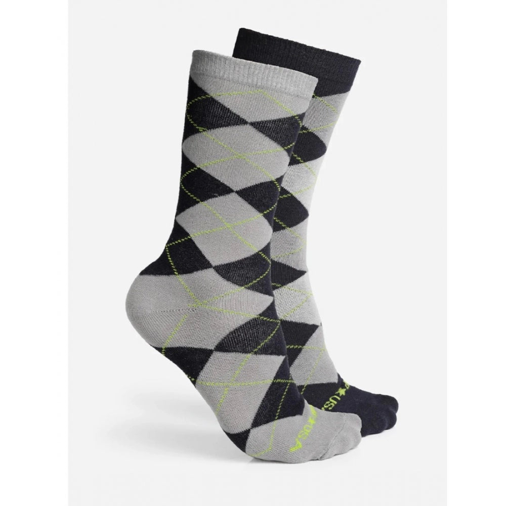 Amfyn Men's Printed Cotton Spandex Calf Length Socks (Assorted)