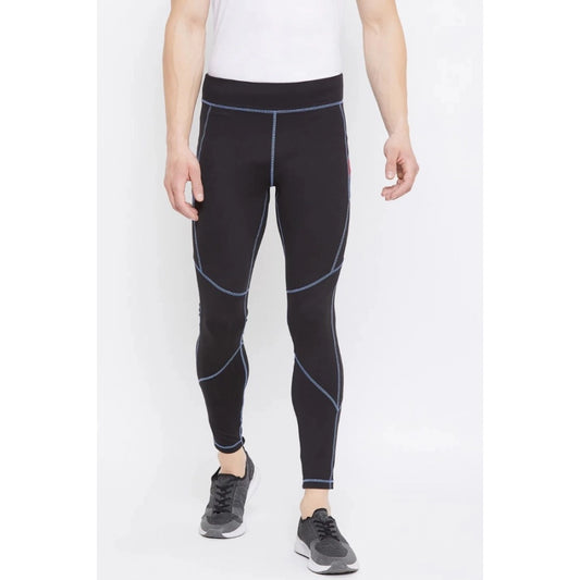 Amfyn Men's Solid Polyester Tights (Black)