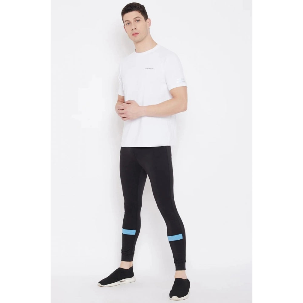 Amfyn Men's Solid Polyester Tights (Black)