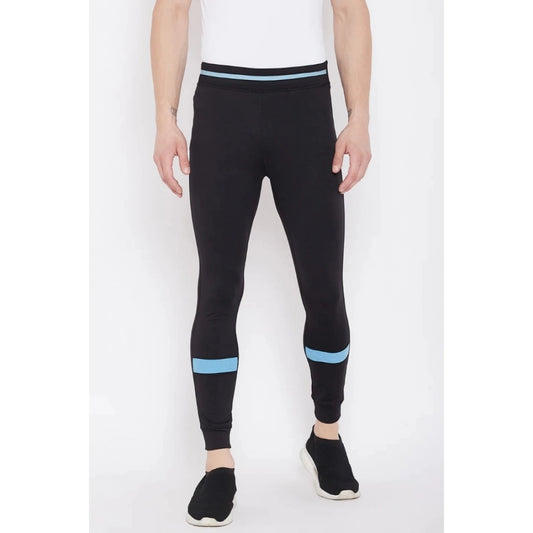 Amfyn Men's Solid Polyester Tights (Black)