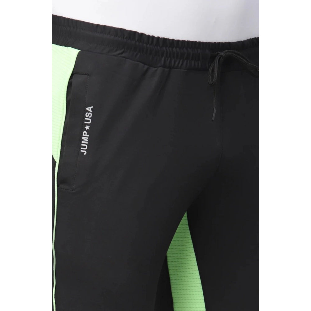 Amfyn Men's Colour Blocked Polyester Tights (Black)