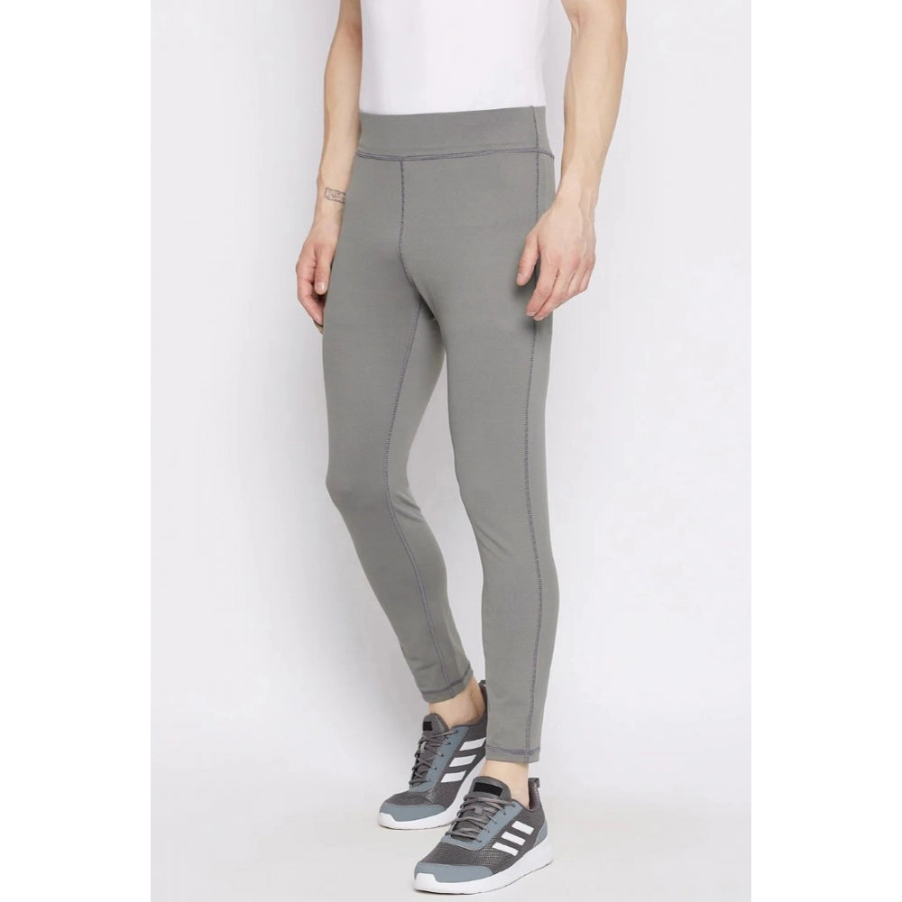 Amfyn Men's Solid Polyester Tights (Grey)