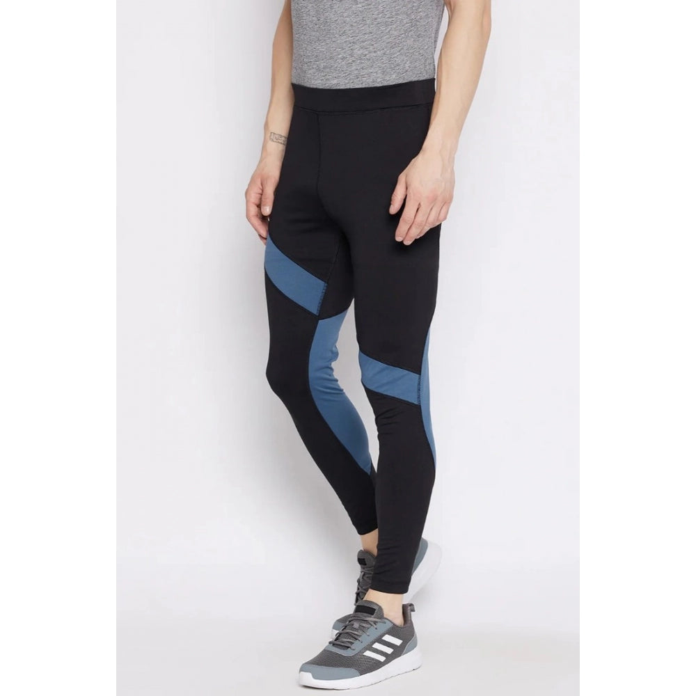 Amfyn Men's Striped Polyester Tights (Black)
