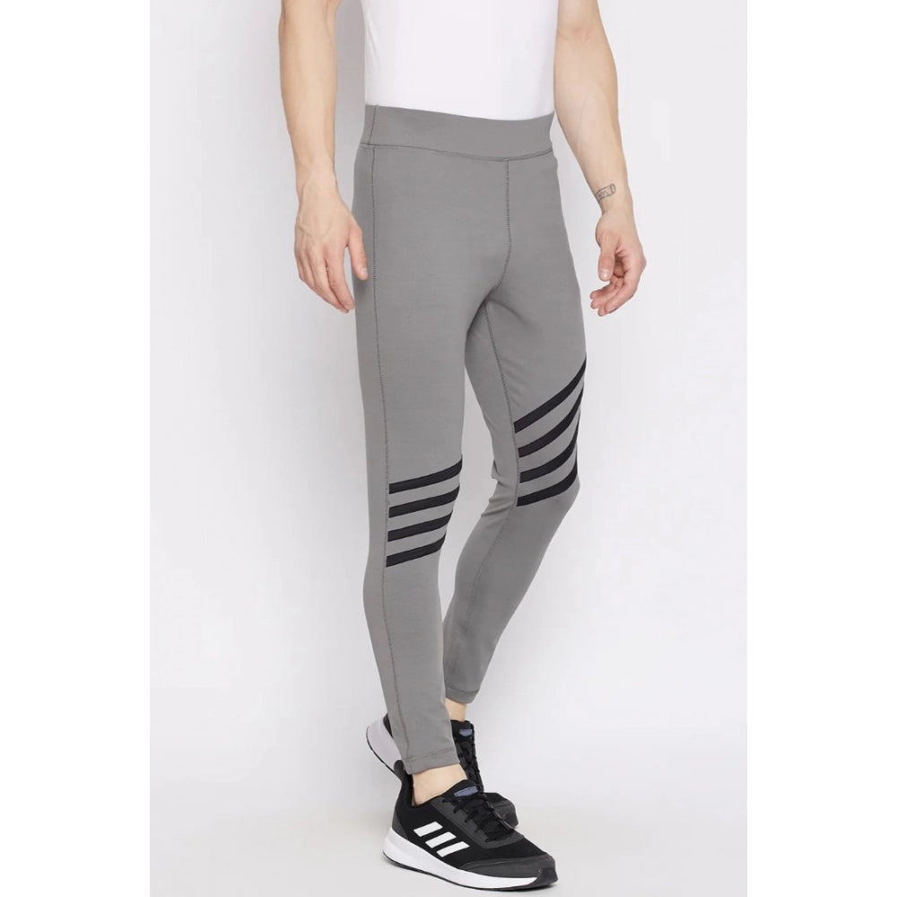 Amfyn Men's Striped Polyester Tights (Grey)