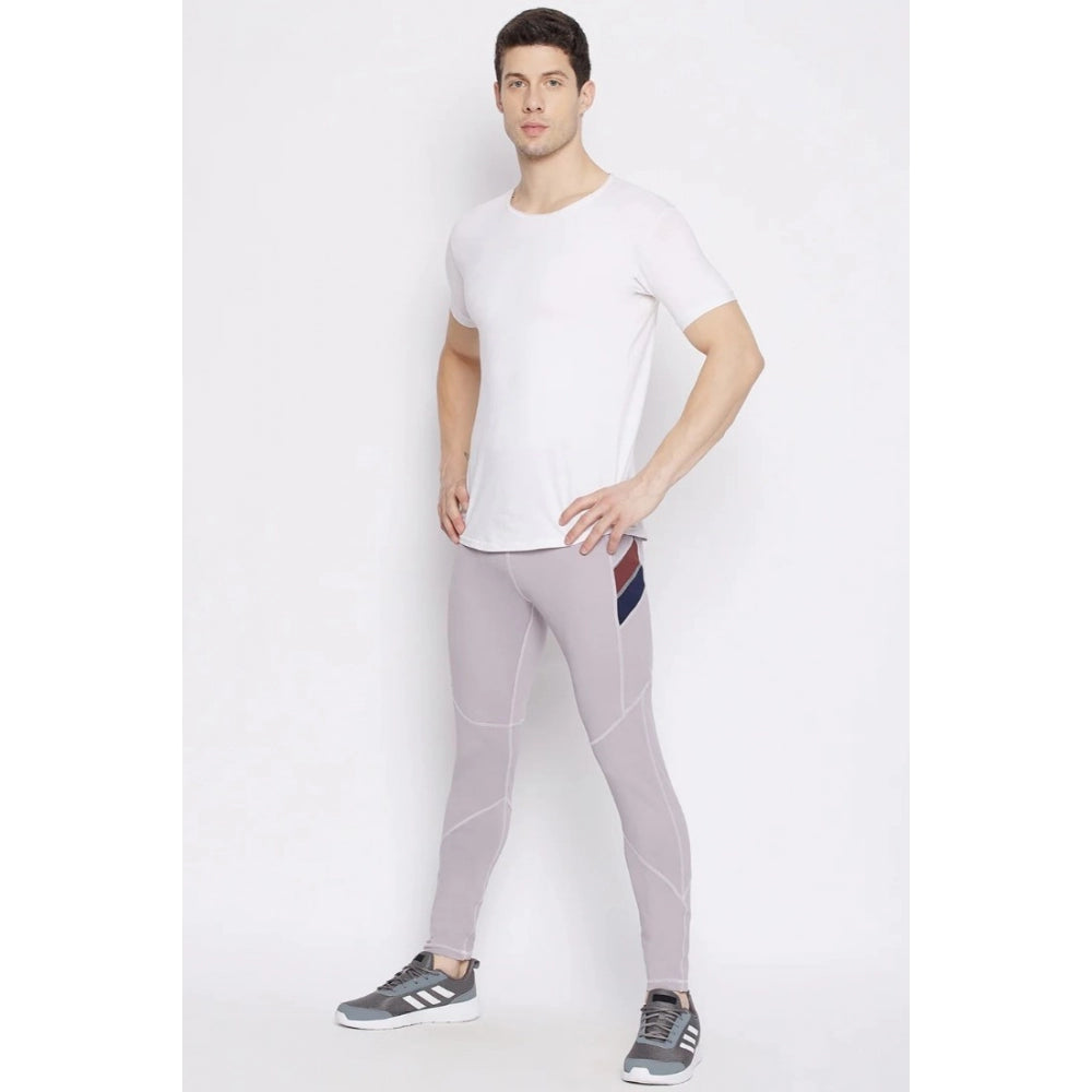 Amfyn Men's Solid Polyester Tights (Grey)