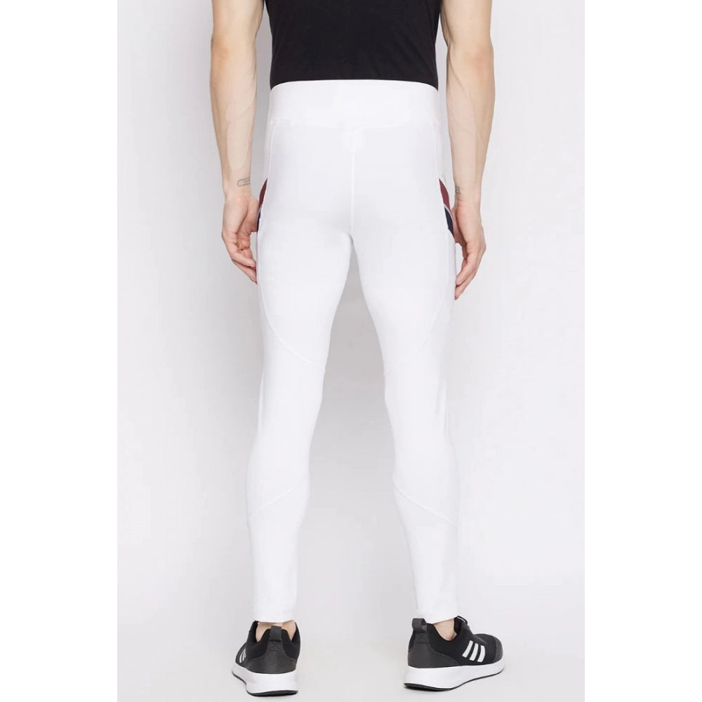 Amfyn Men's Solid Polyester Tights (White)
