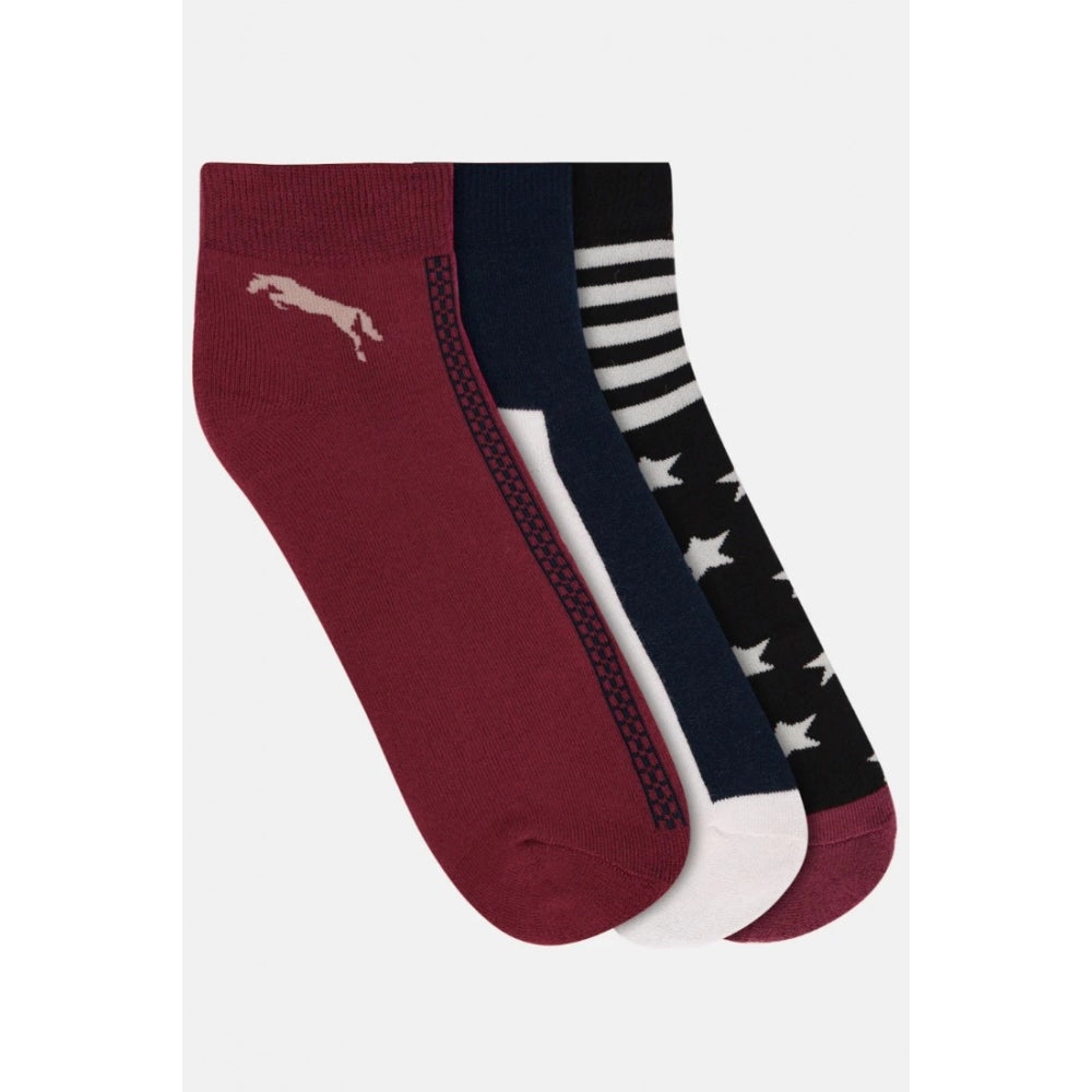 Amfyn Men's Printed Cotton Spandex Ankle Length Socks (Assorted)