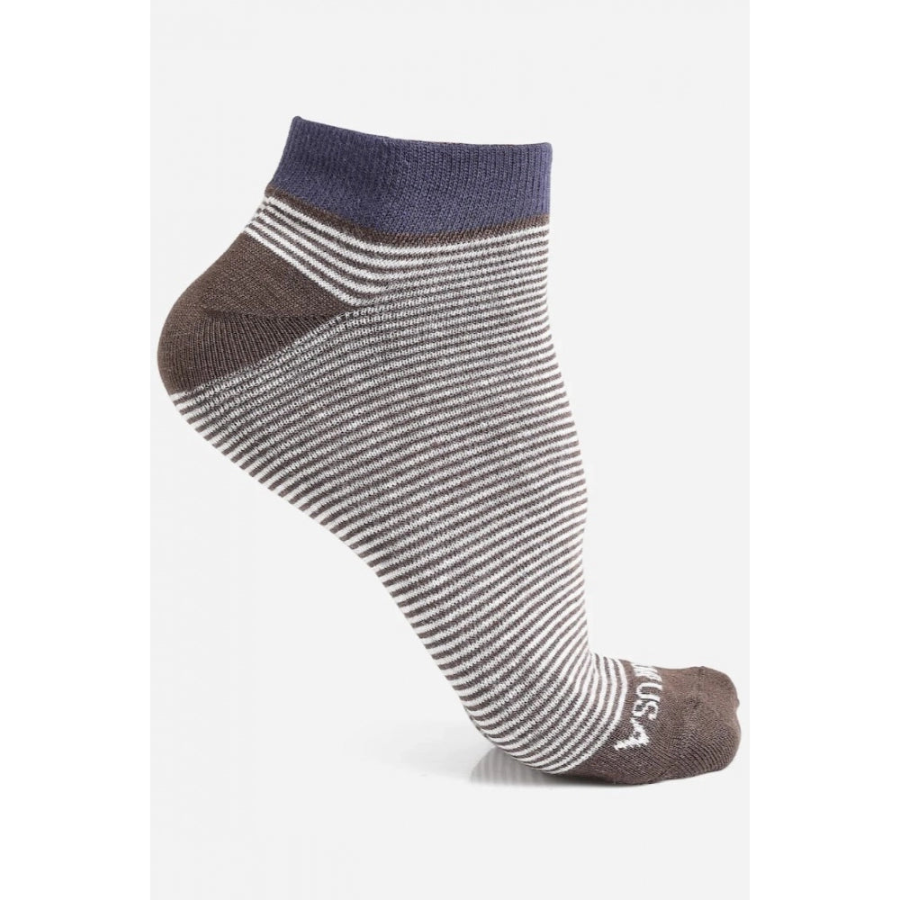 Amfyn Men's Printed Cotton Spandex Ankle Length Socks (Assorted)