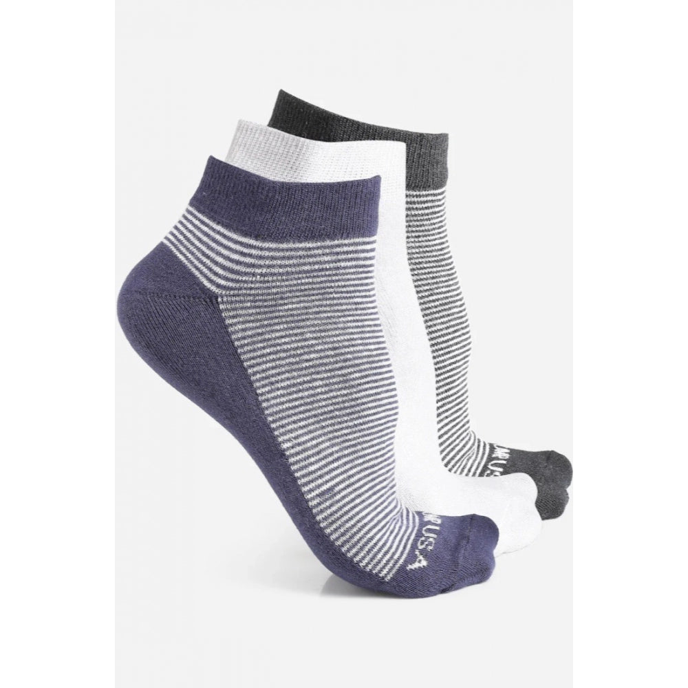 Amfyn Men's Printed Cotton Spandex Ankle Length Socks (Assorted)