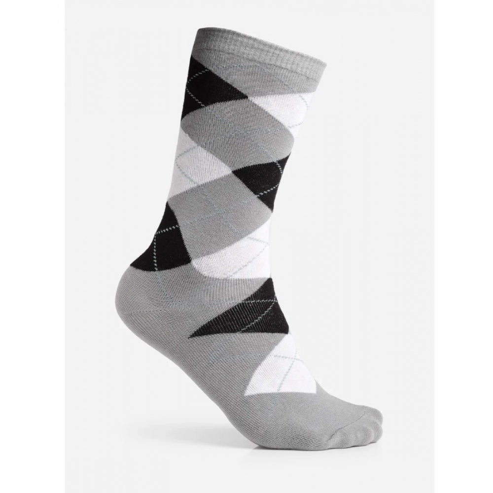 Amfyn Men's Printed Cotton Spandex Calf Length Socks (Assorted)