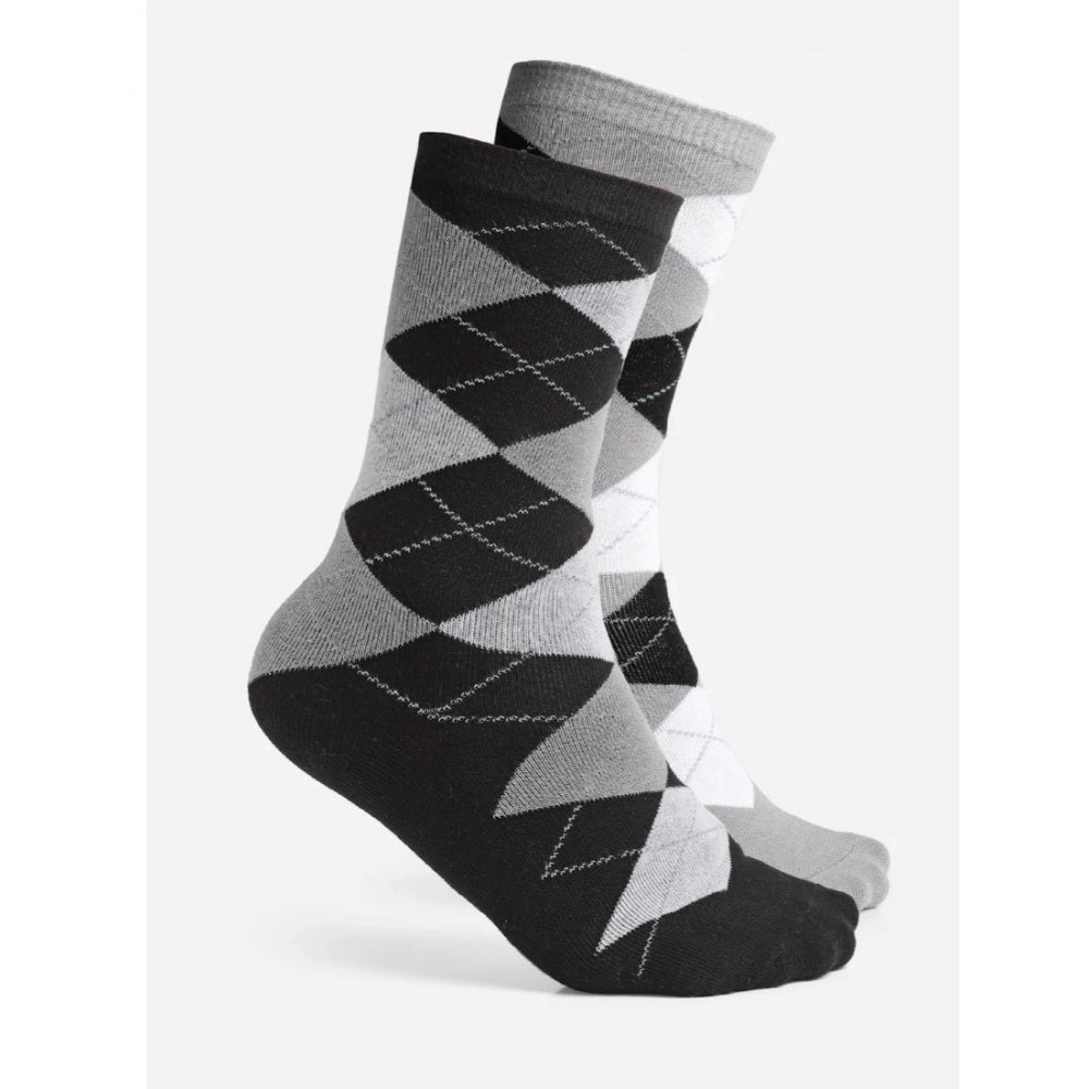 Amfyn Men's Printed Cotton Spandex Calf Length Socks (Assorted)