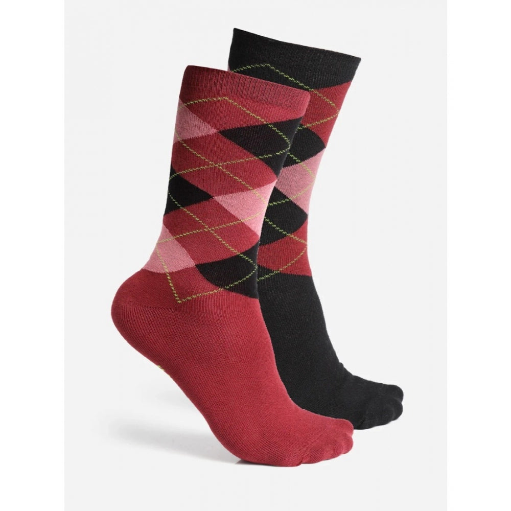 Amfyn Men's Printed Cotton Spandex Calf Length Socks (Assorted)