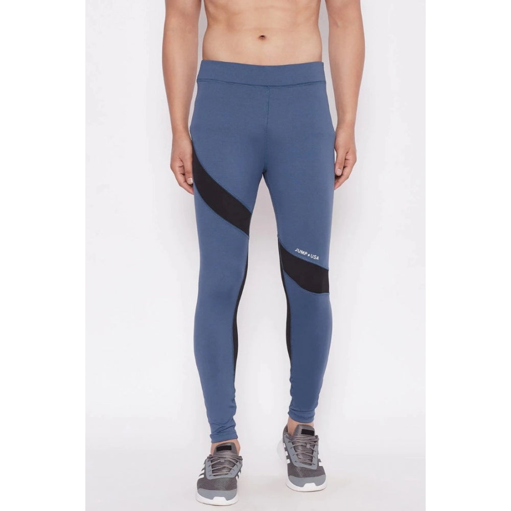 Amfyn Men's Printed Polyester Tights (Blue)