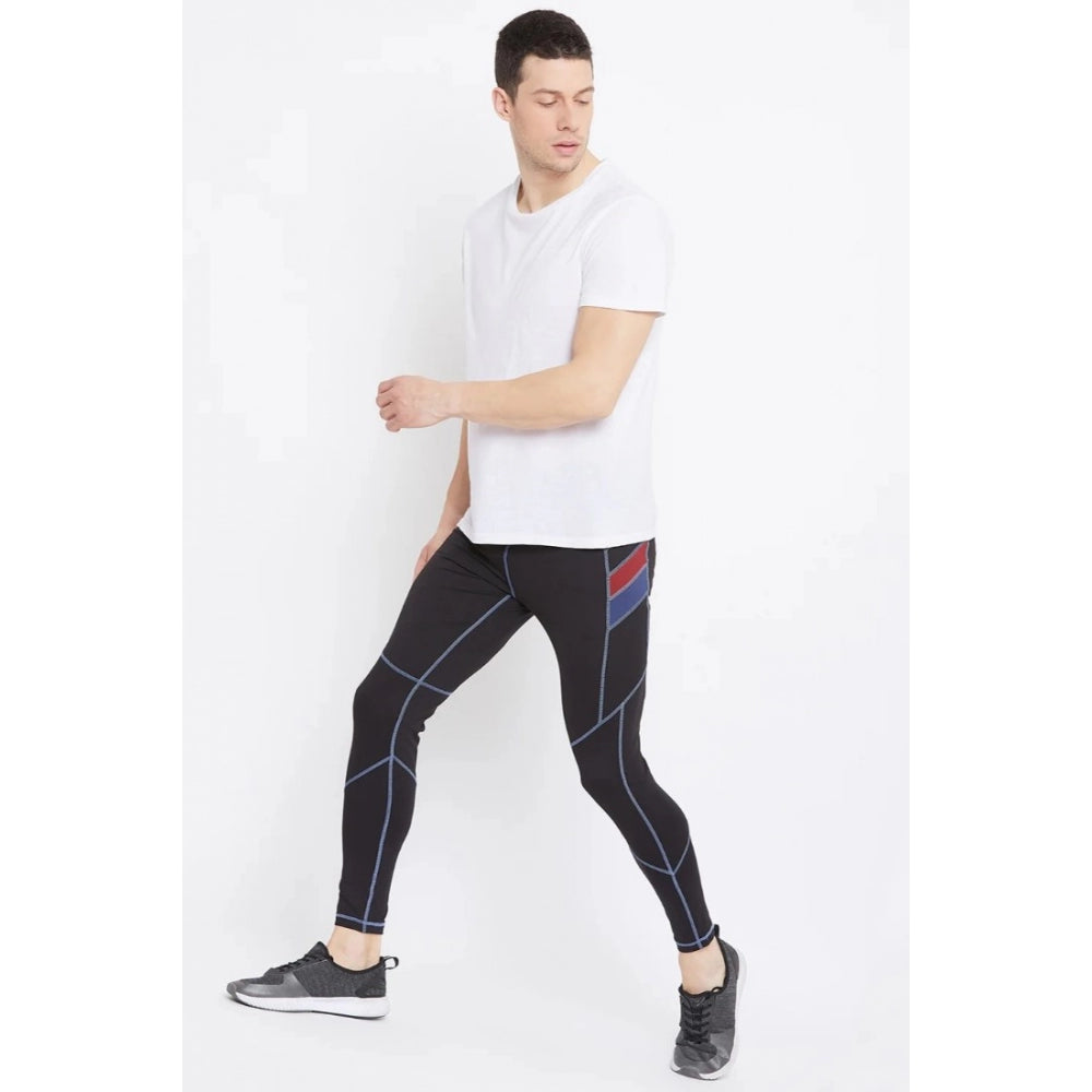 Amfyn Men's Solid Polyester Tights (Black)