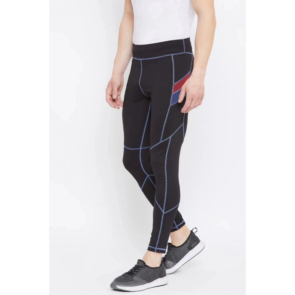 Amfyn Men's Solid Polyester Tights (Black)