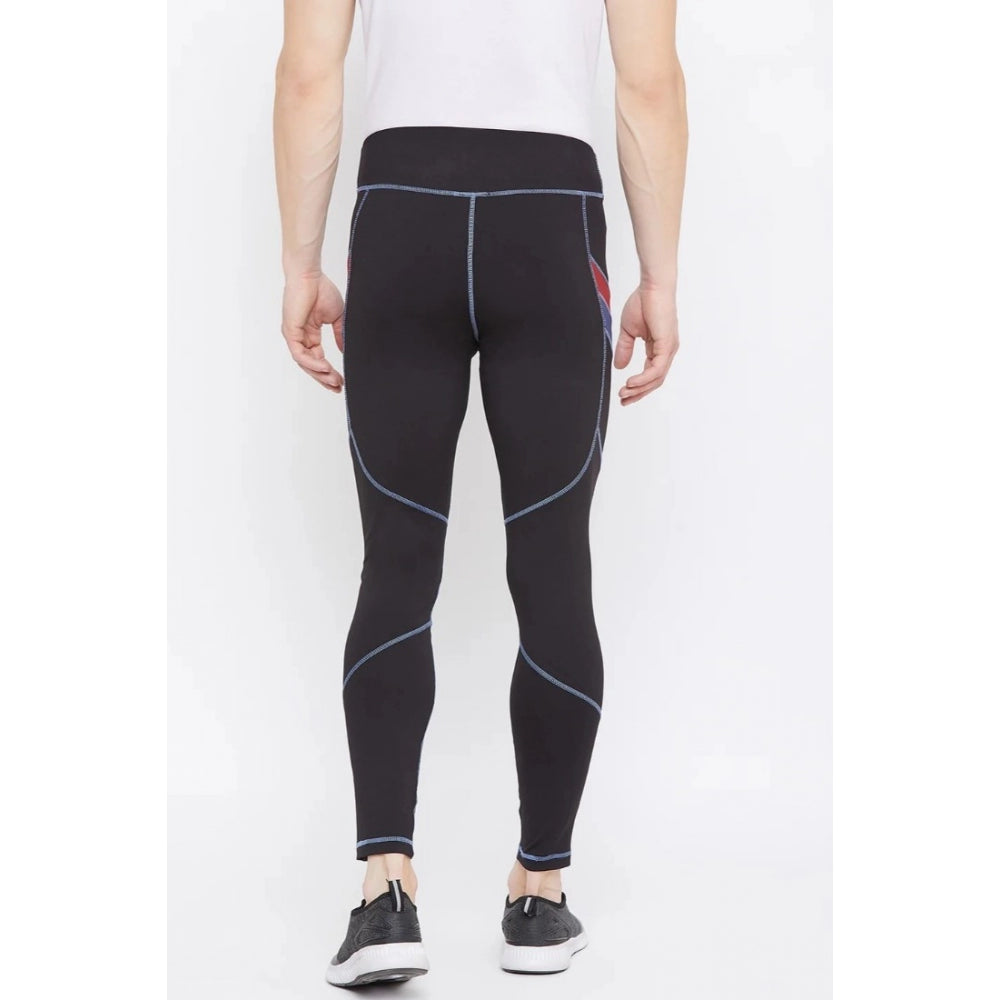 Amfyn Men's Solid Polyester Tights (Black)