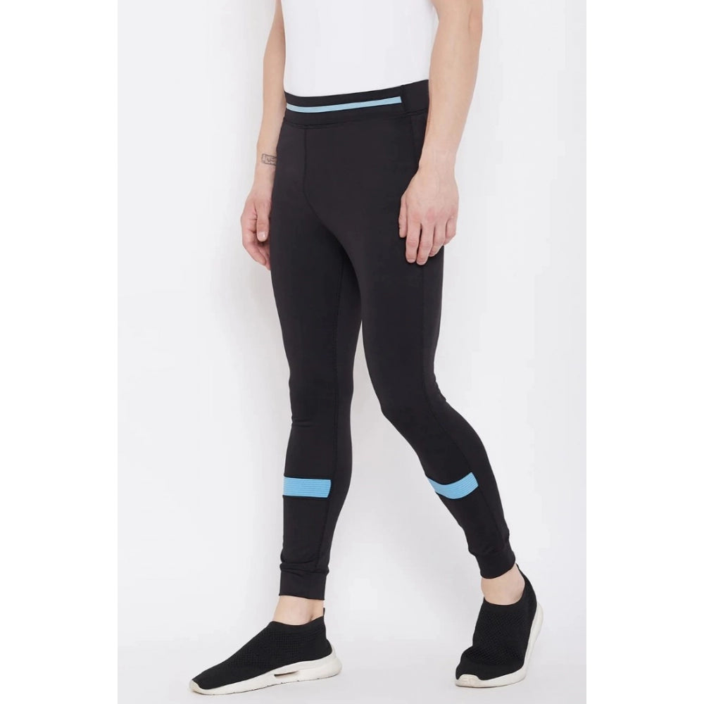 Amfyn Men's Solid Polyester Tights (Black)