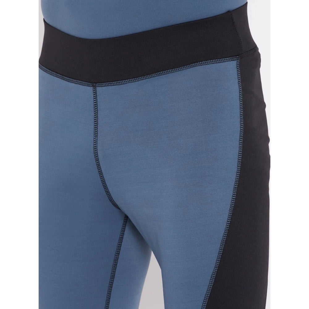 Amfyn Men's Colour Blocked Polyester Tights (Blue)