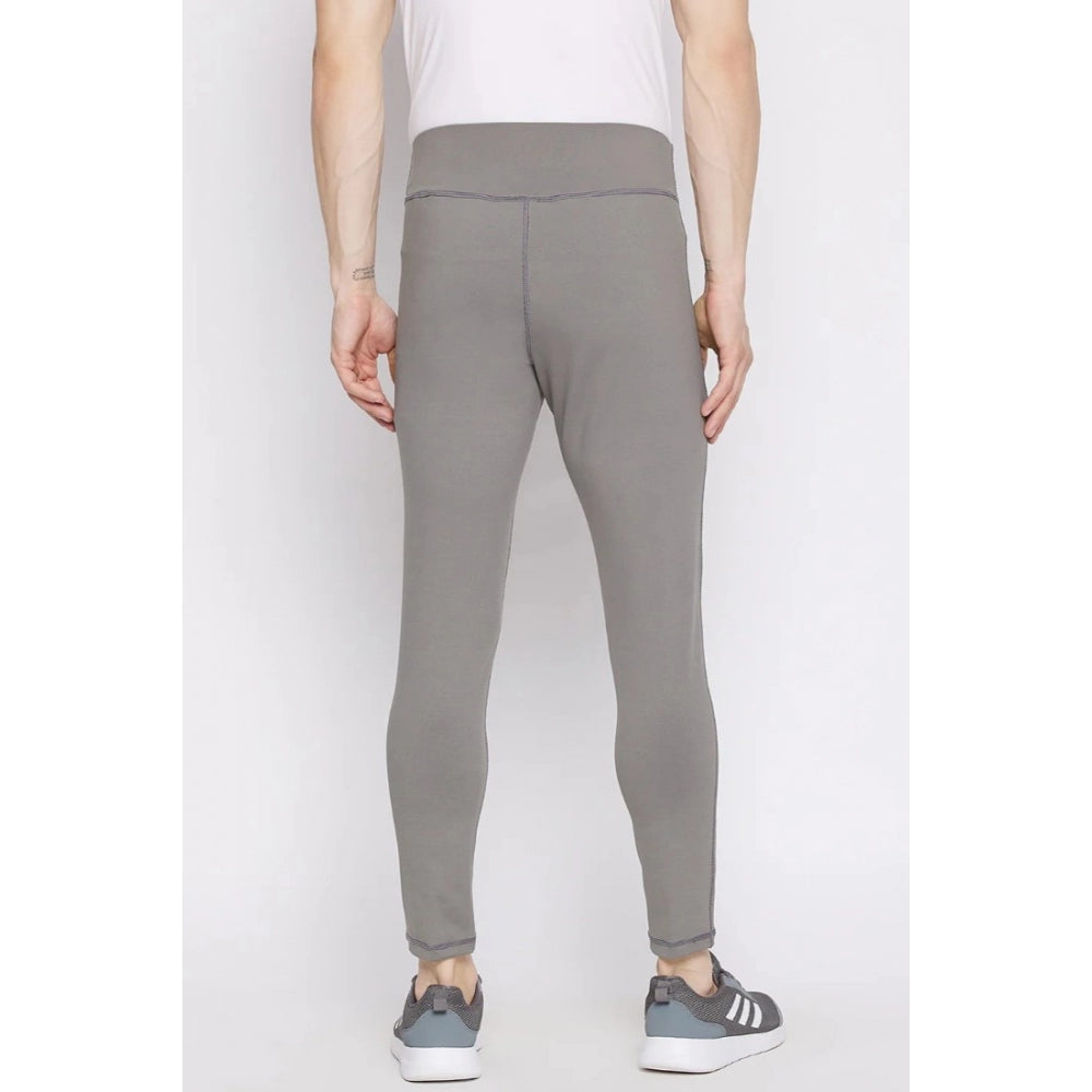 Amfyn Men's Solid Polyester Tights (Grey)