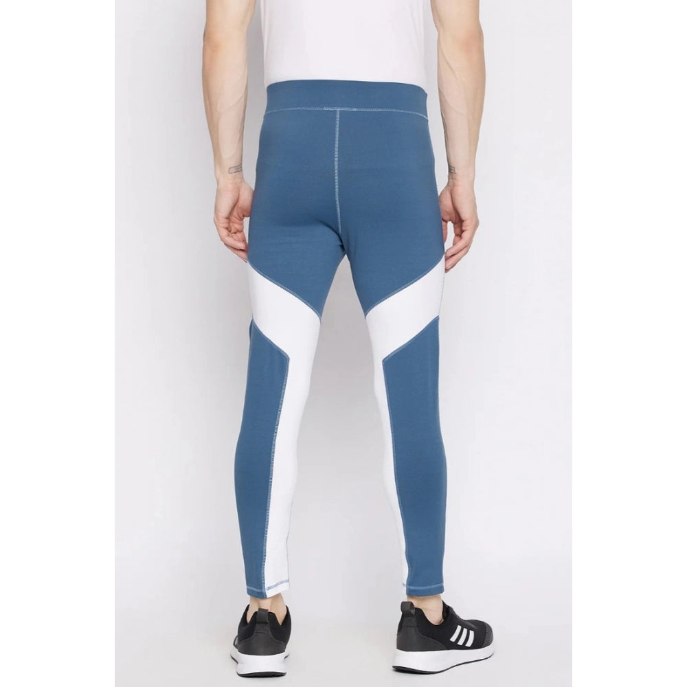 Amfyn Men's Colour Blocked Polyester Tights (Blue)