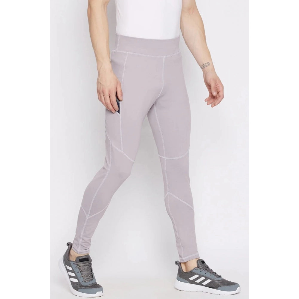 Amfyn Men's Solid Polyester Tights (Grey)