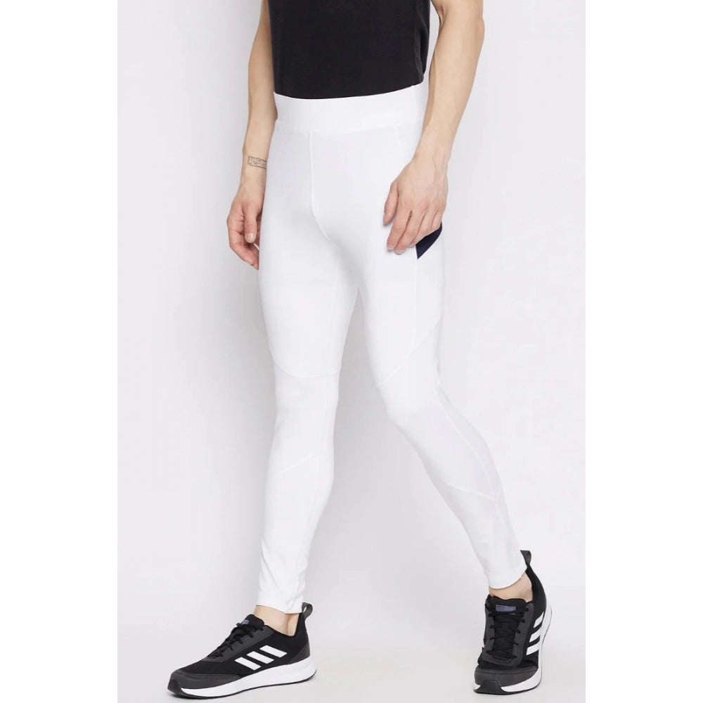 Amfyn Men's Solid Polyester Tights (White)