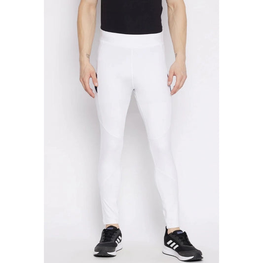 Amfyn Men's Solid Polyester Tights (White)