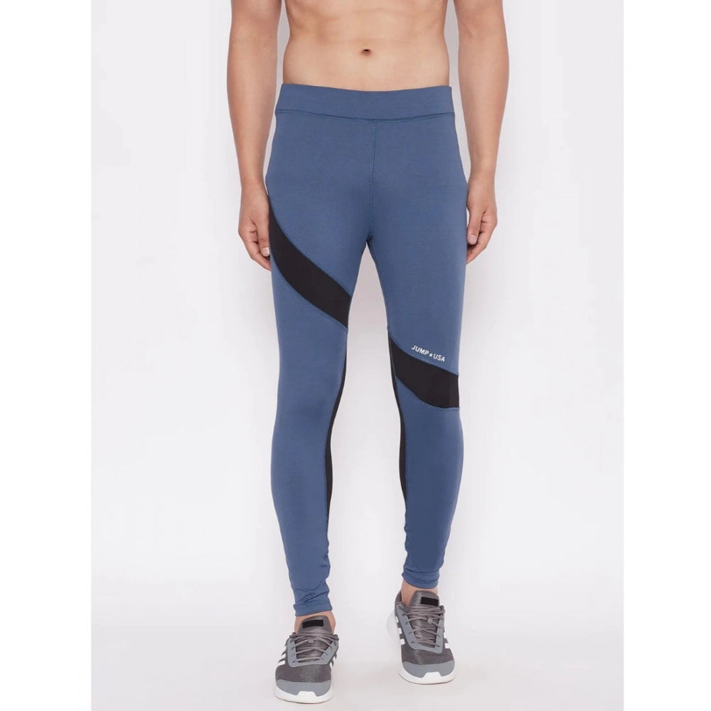 Amfyn Men's Striped Polyester Tights (Blue)