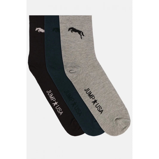 Amfyn Men's Printed Cotton Spandex Ankle Length Socks (Assorted)
