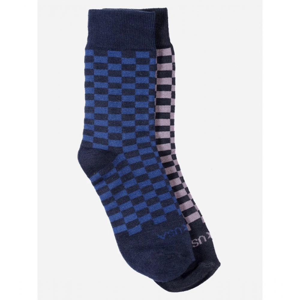 Amfyn Men's Printed Cotton Spandex Mid Length Socks (Assorted)