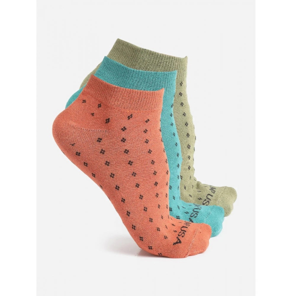 Amfyn Men's Printed Cotton Spandex Ankle Length Socks (Assorted)