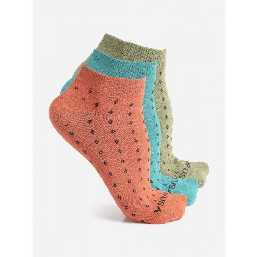 Amfyn Men's Printed Cotton Spandex Ankle Length Socks (Assorted)
