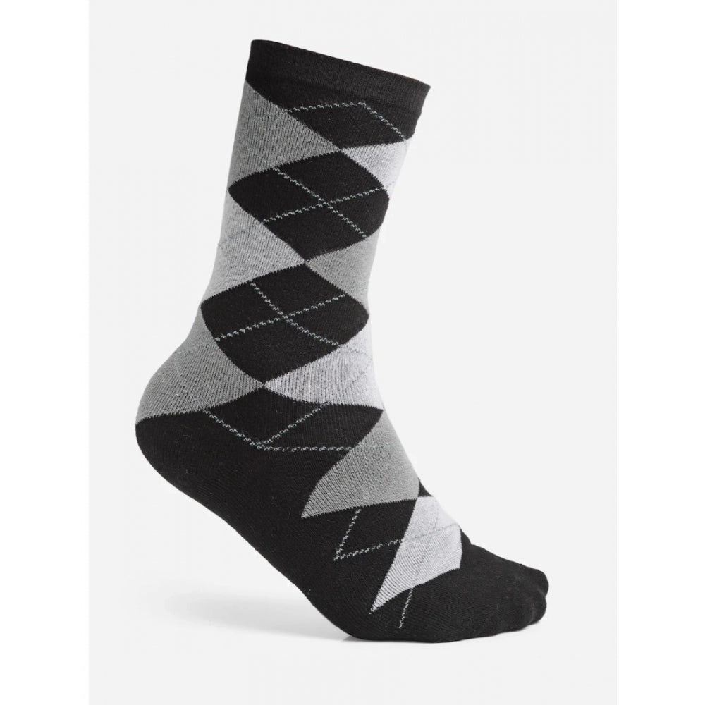 Amfyn Men's Printed Cotton Spandex Calf Length Socks (Assorted)
