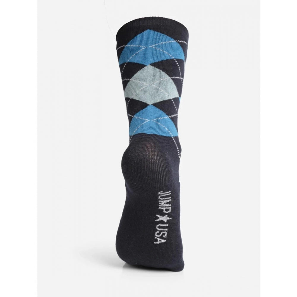 Amfyn Men's Printed Cotton Spandex Calf Length Socks (Assorted)