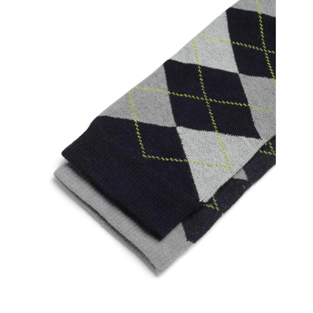 Amfyn Men's Printed Cotton Spandex Calf Length Socks (Assorted)