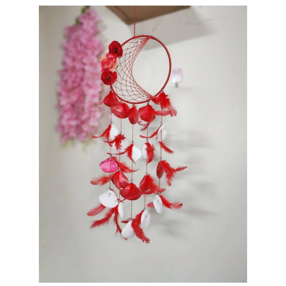 Amfyn Feather Shellkrafts Home Decor (Red)