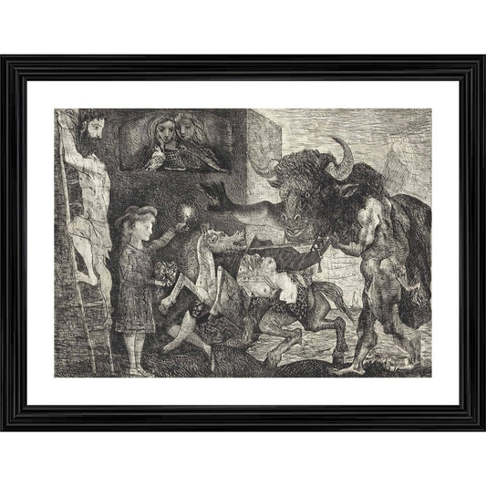 Amfyn Minotauromachy 1935 Painting With Wood Photo Frame (Multicolor)