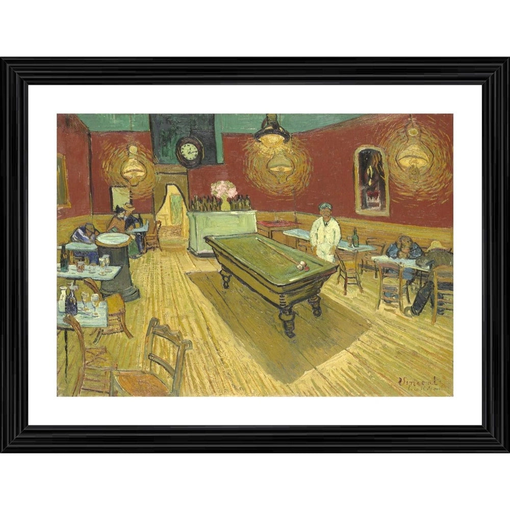 Amfyn The Night Cafe 1888 Painting With Wood Photo Frame (Multicolor)