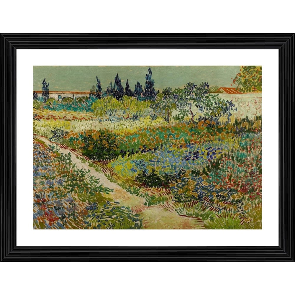 Amfyn Garden at Arles 1889 Painting With Wood Photo Frame (Multicolor)
