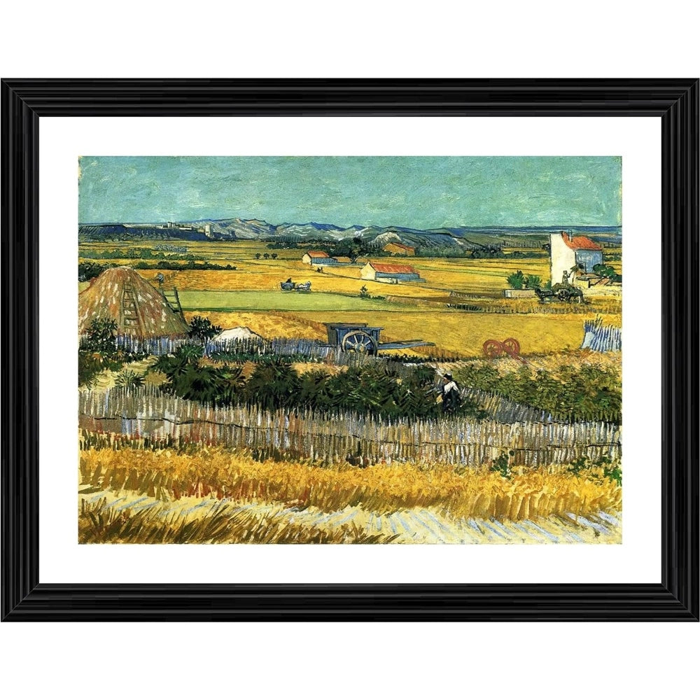 Amfyn The Harvest 1888 Painting With Wood Photo Frame (Multicolor)