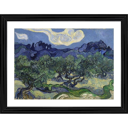 Amfyn Olive Trees 1889 Painting With Wood Photo Frame (Multicolor)