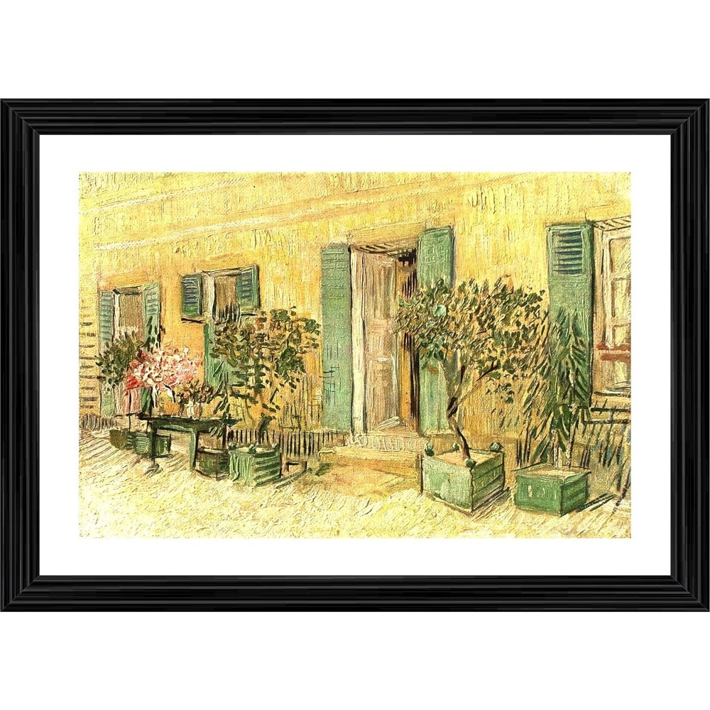 Amfyn Exterior of a Restaurant in Asnières 1887 Painting With Wood Photo Frame (Multicolor)