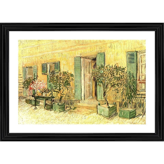 Amfyn Exterior of a Restaurant in Asnières 1887 Painting With Wood Photo Frame (Multicolor)