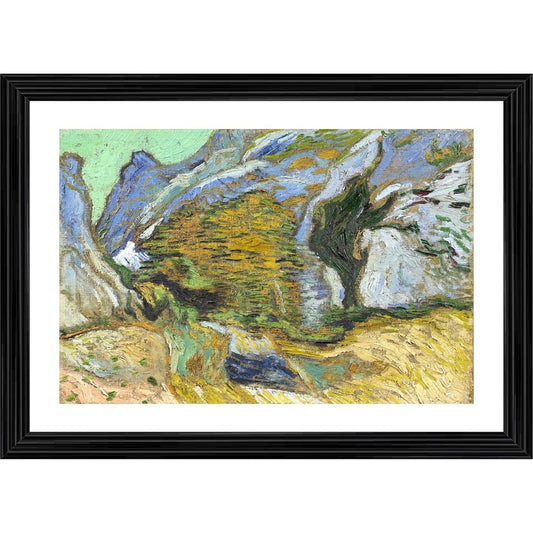Amfyn Ravine with a Small Stream 1889 Painting With Wood Photo Frame (Multicolor)