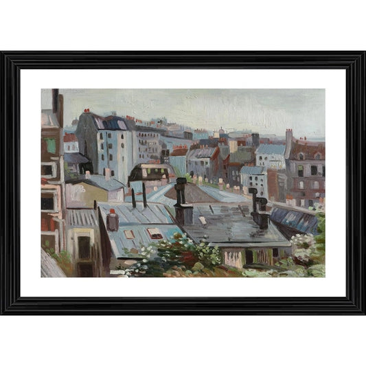 Amfyn View from Vincents Studio 1886 Painting With Wood Photo Frame (Multicolor)