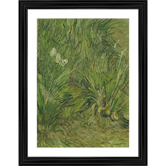 Amfyn Garden with Butterflies 1890 Painting With Wood Photo Frame (Multicolor)