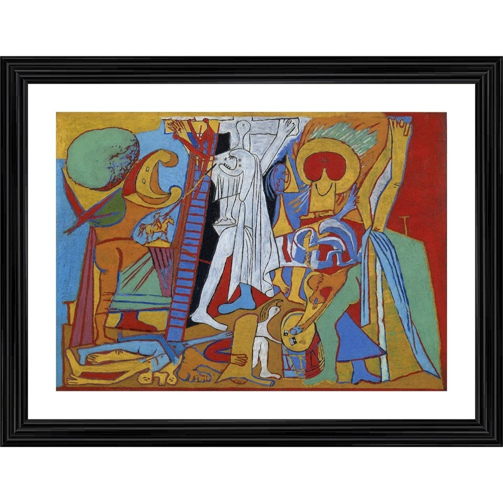 Fashion Crucifixion 1930 Painting With Wood Photo Frame (Multicolor)