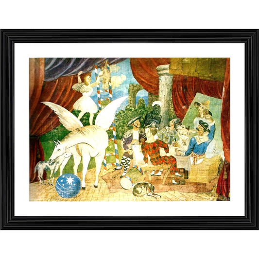 Amfyn Theatre Curtain for Parade 1931 Painting With Wood Photo Frame (Multicolor)